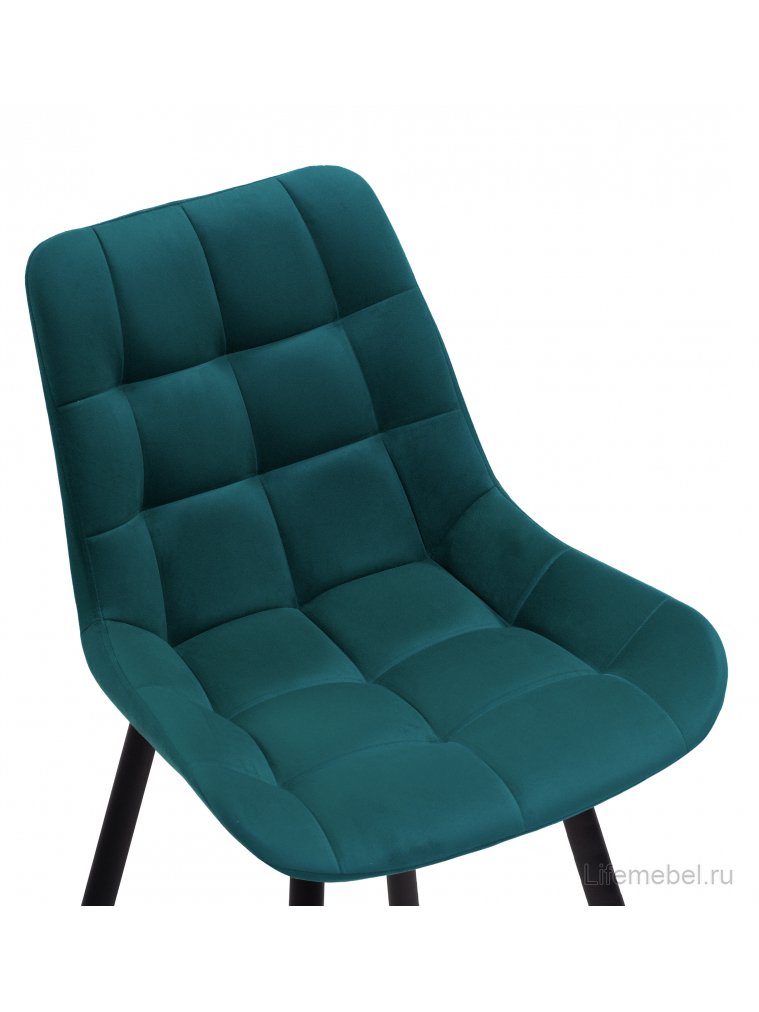 Стул на металлокаркасе Челси К морская волна / черный