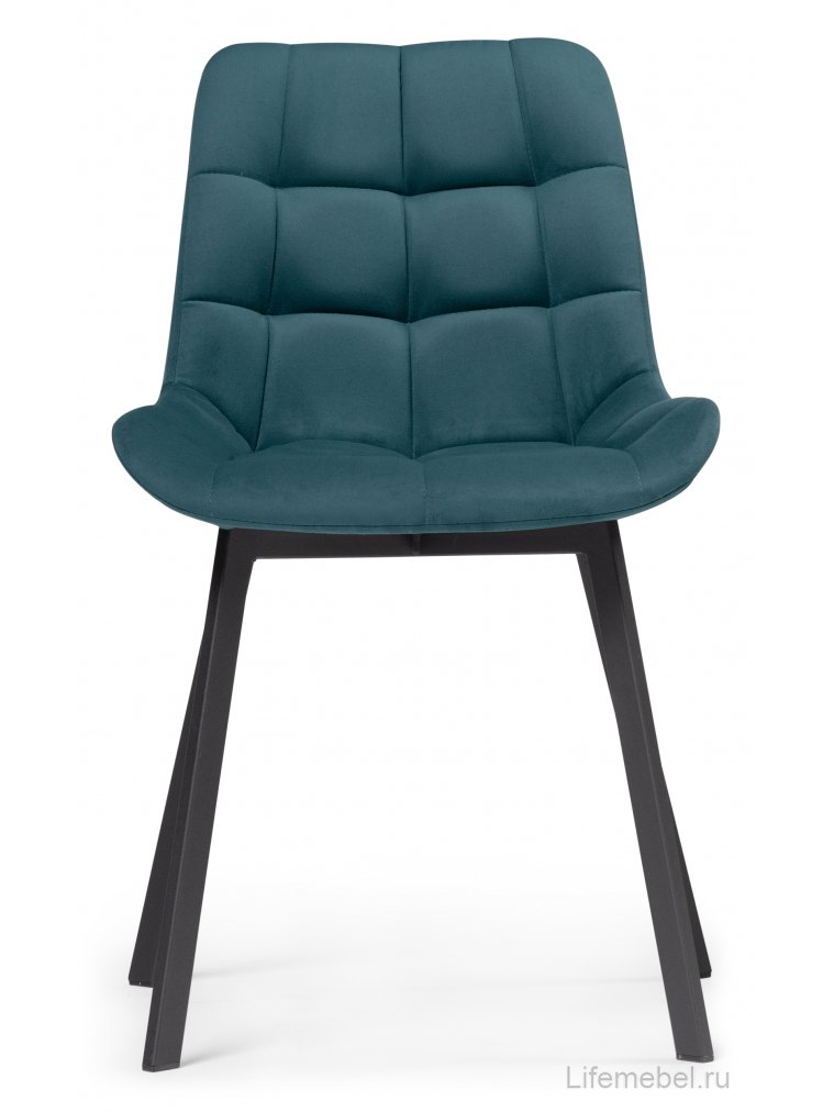 Стул на металлокаркасе Челси морская волна / черный