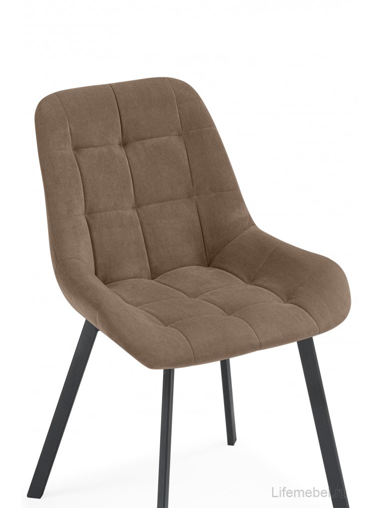 Стул на металлокаркасе Челси велюр коричневый / черный каркас