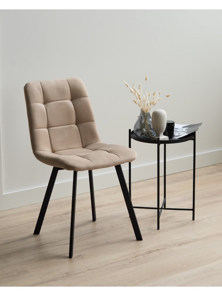 Стул на металлокаркасе Чилли бежевый / черный