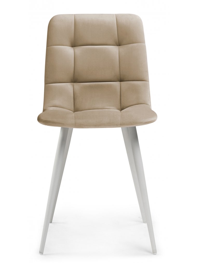 Стул на металлокаркасе Чилли К бежевый velutto 05 / белый