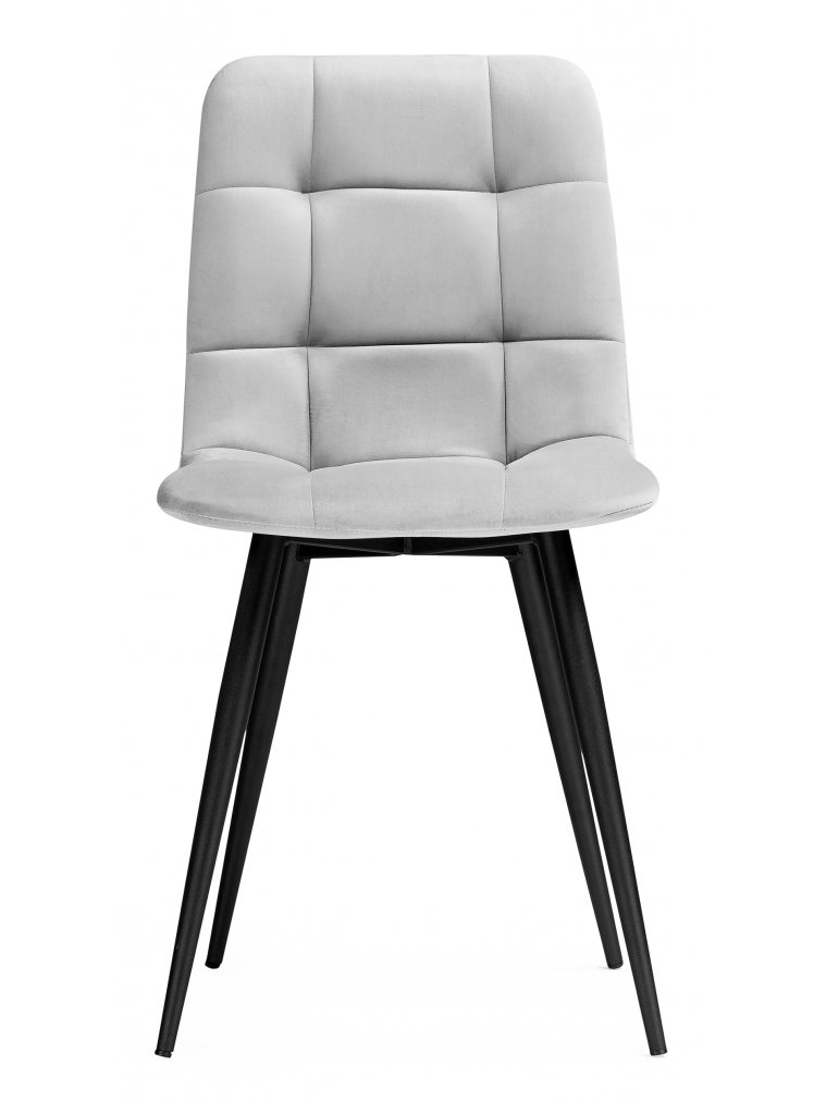 Стул на металлокаркасе Чилли К светло-серый велюр / черный каркас