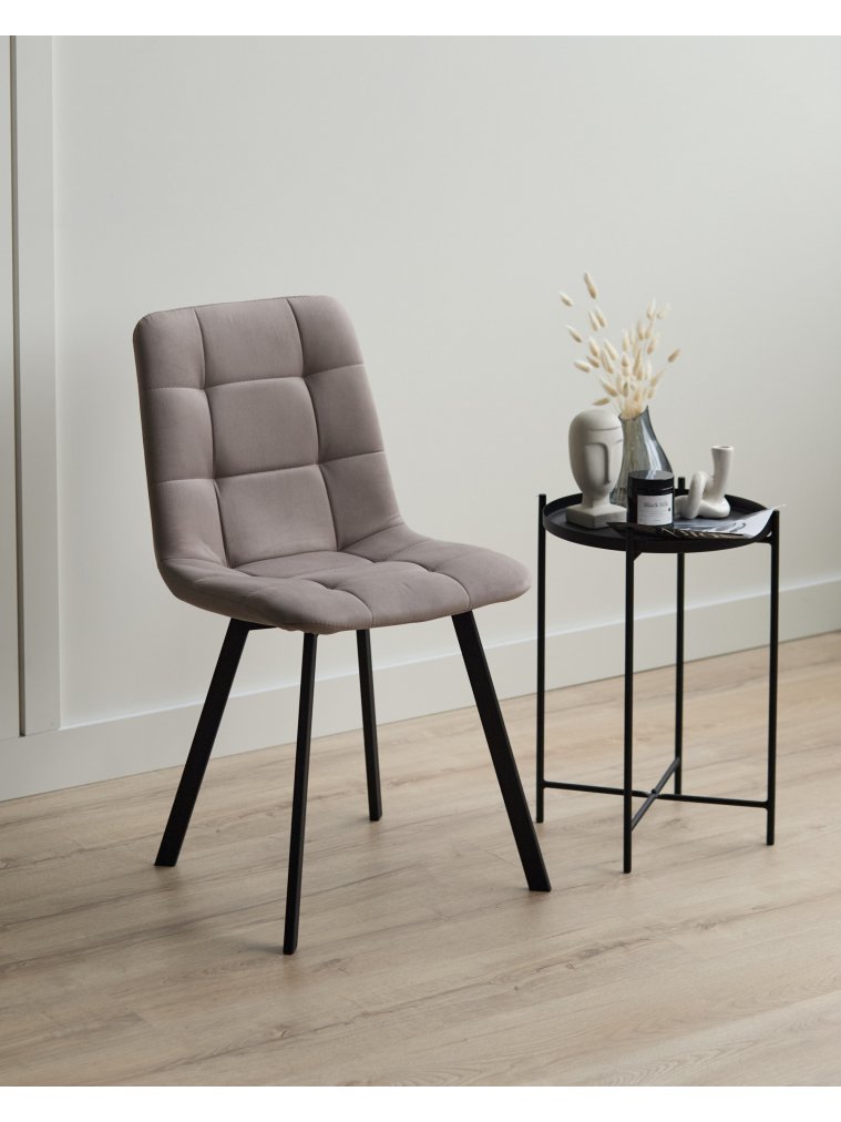 Стул на металлокаркасе Чилли латте / черный