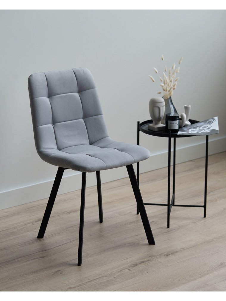 Стул на металлокаркасе Чилли светло-серый / черный