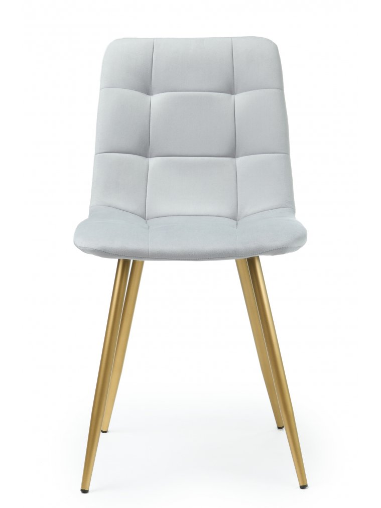 Стул на металлокаркасе Чилли светло-серый / золото