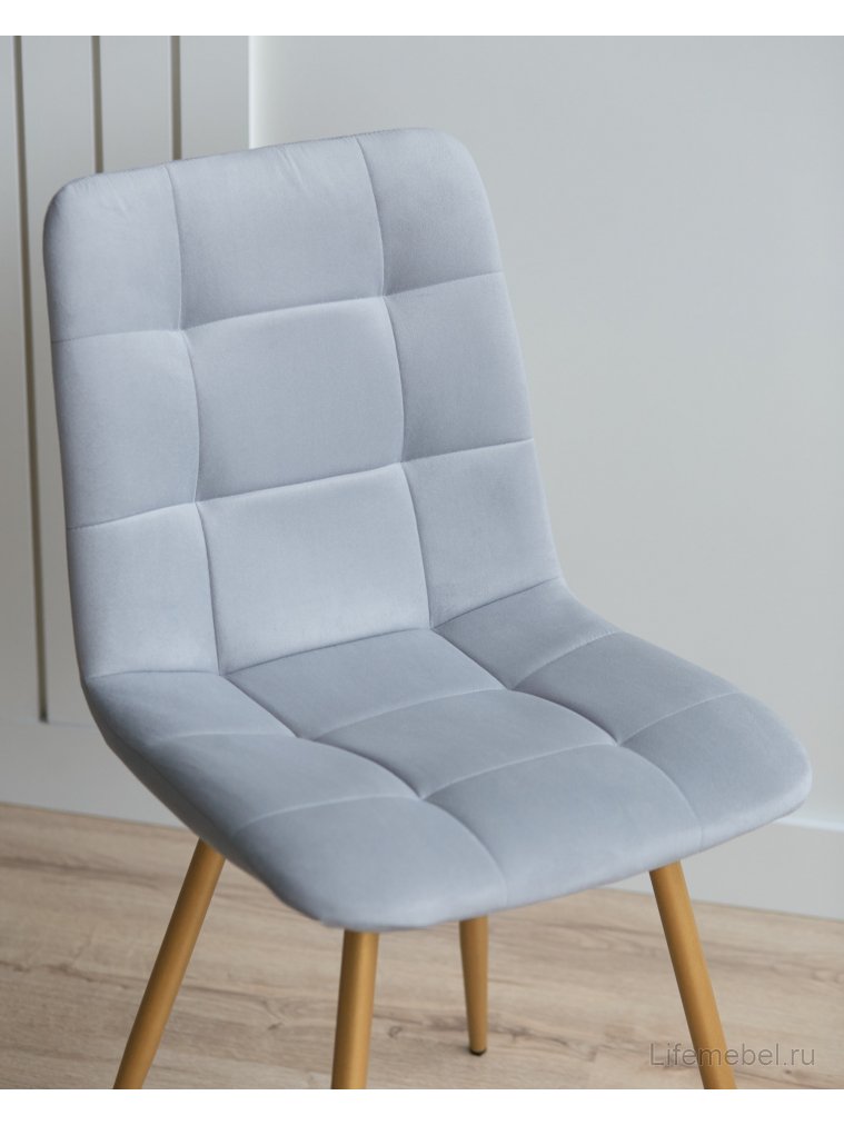 Стул на металлокаркасе Чилли светло-серый / золото