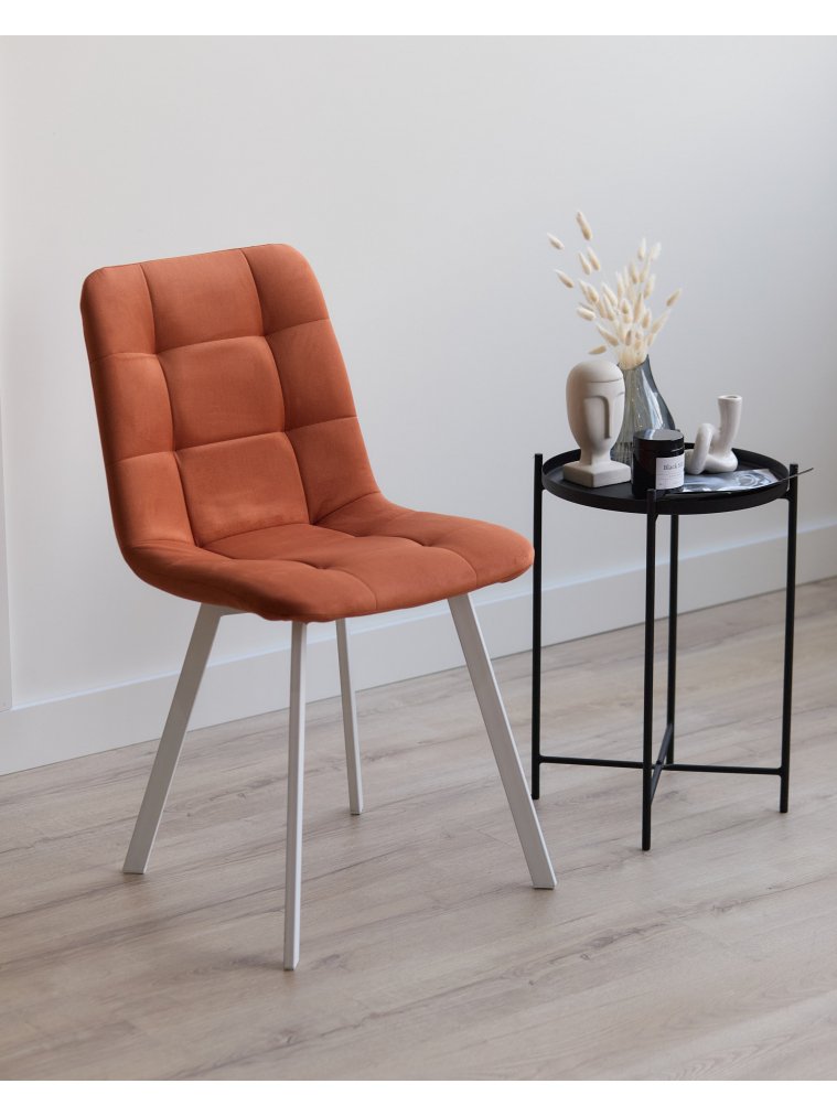 Стул на металлокаркасе Чилли терракотовый / белый