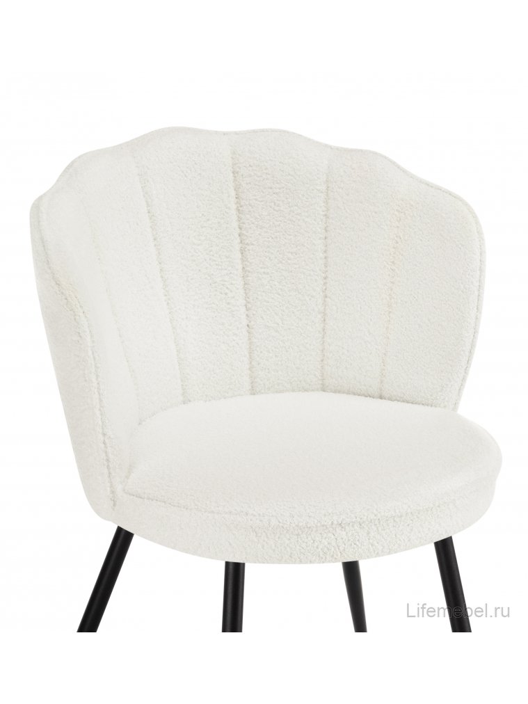 Стул на металлокаркасе Coral white teddy / black