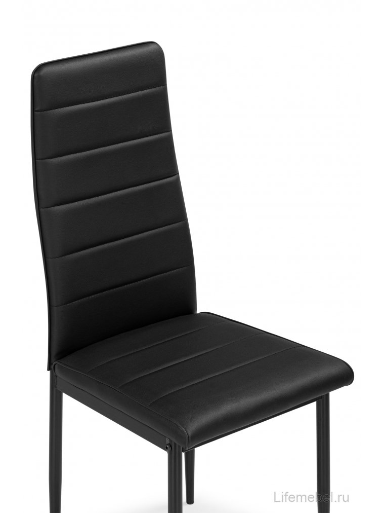 Стул на металлокаркасе DC2-001 искусственная кожа черный / черный