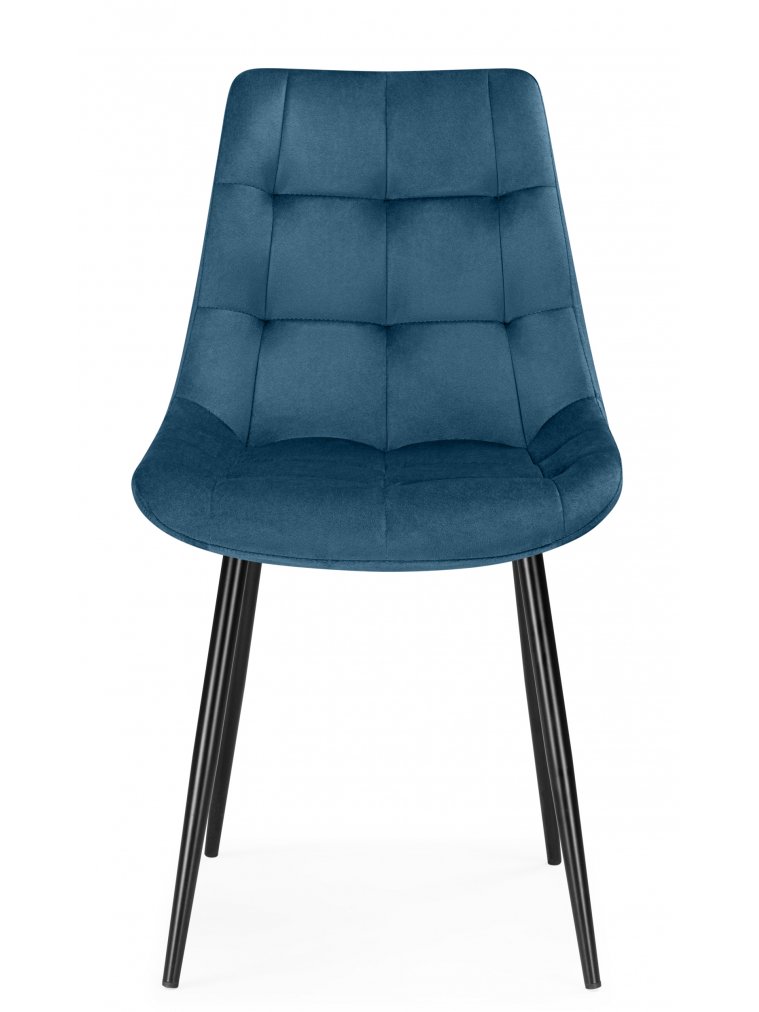 Стул на металлокаркасе Флекс велюр темно-синий / черный