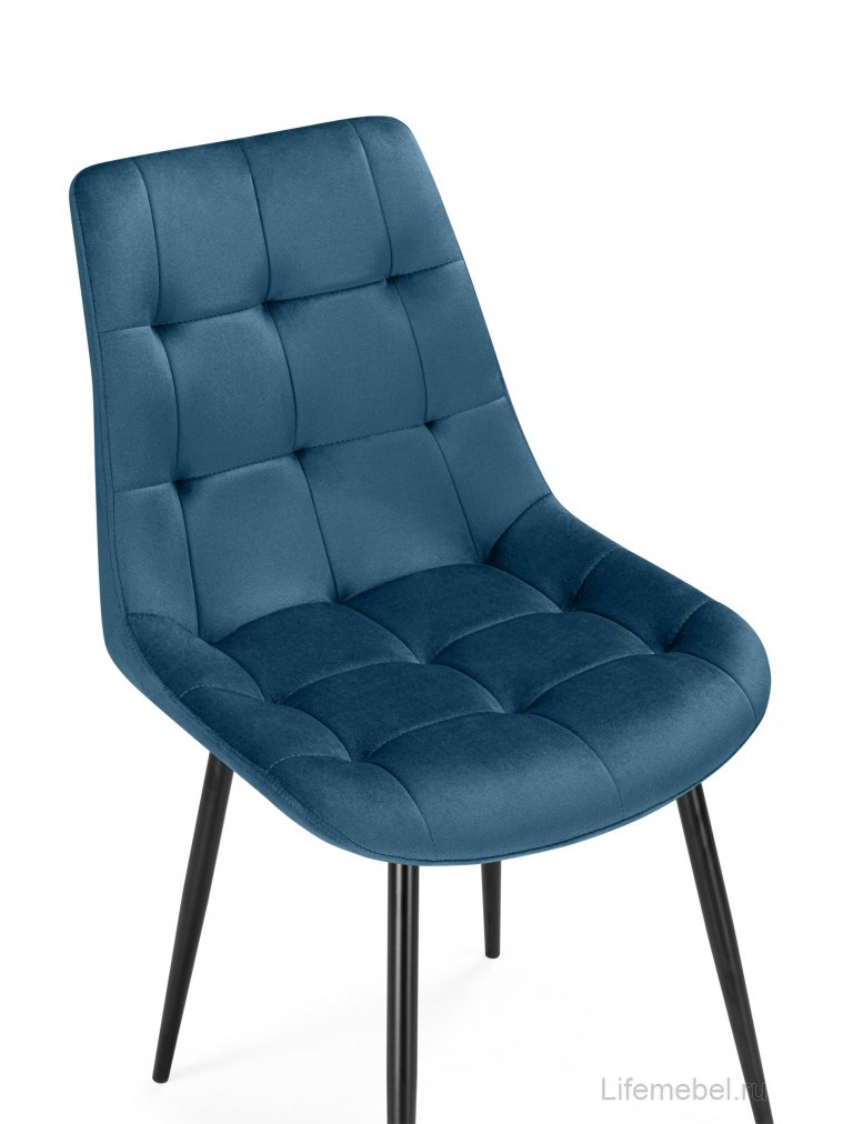 Стул на металлокаркасе Флекс велюр темно-синий / черный