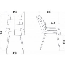 Стул на металлокаркасе Fred