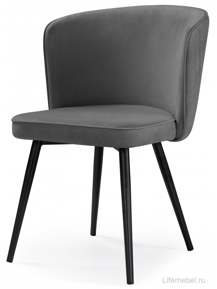 Стул на металлокаркасе Фрибур серый (velutto 32) / черный