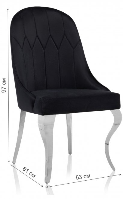 Стул на металлокаркасе Gustav black / chrome