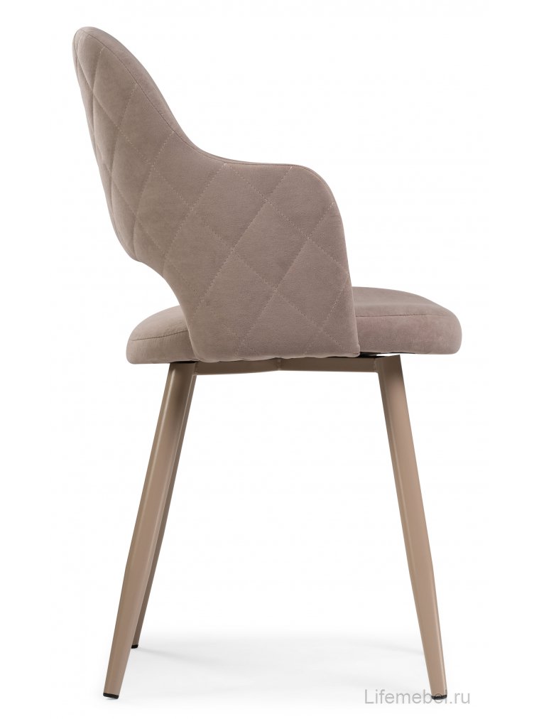 Стул на металлокаркасе Гутрид ромбы сзади капучино