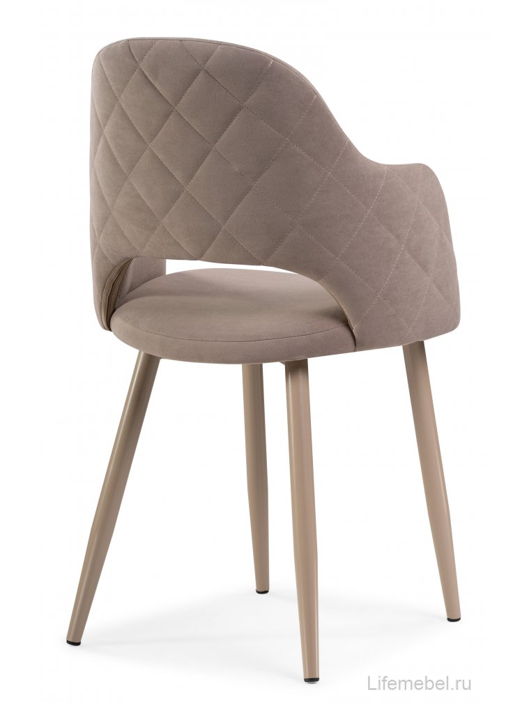 Стул на металлокаркасе Гутрид ромбы сзади капучино