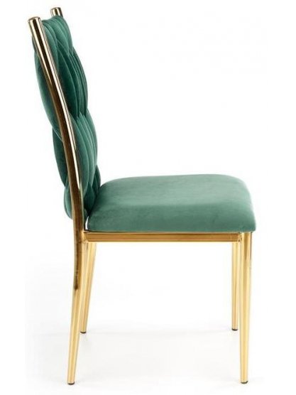 Стул на металлокаркасе Alma K436 темно-зеленый / золотой