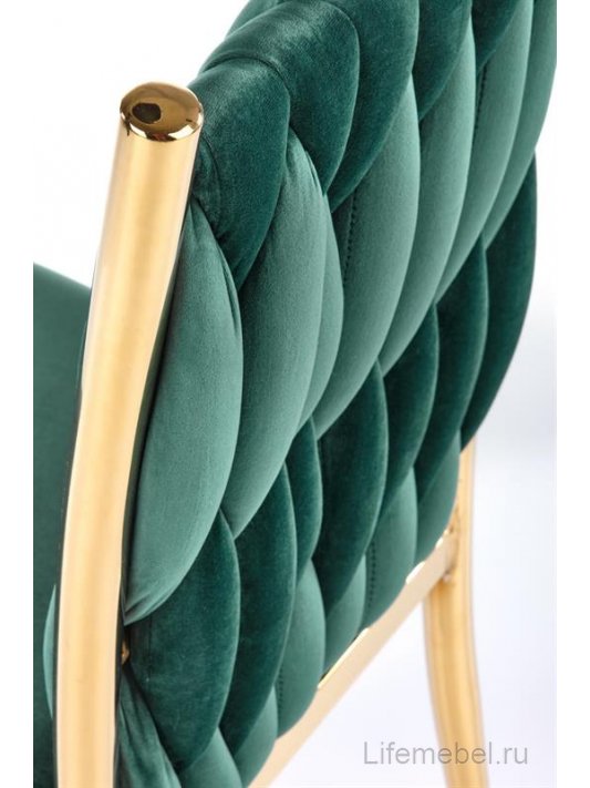 Стул на металлокаркасе Alma K436 темно-зеленый / золотой