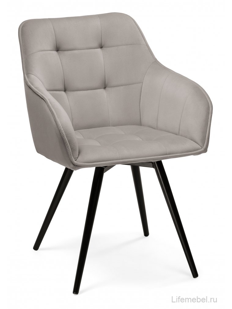 Кресло Идас крутящееся серый / черный глянец