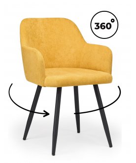 Стул-кресло Инфини горчичный (ocean 016) / светлое дерево