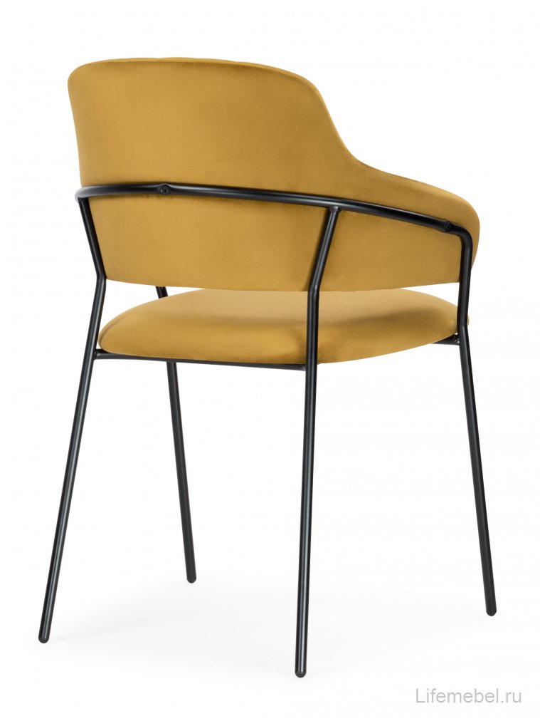 Стул на металлокаркасе Инклес желтый / черный глянец