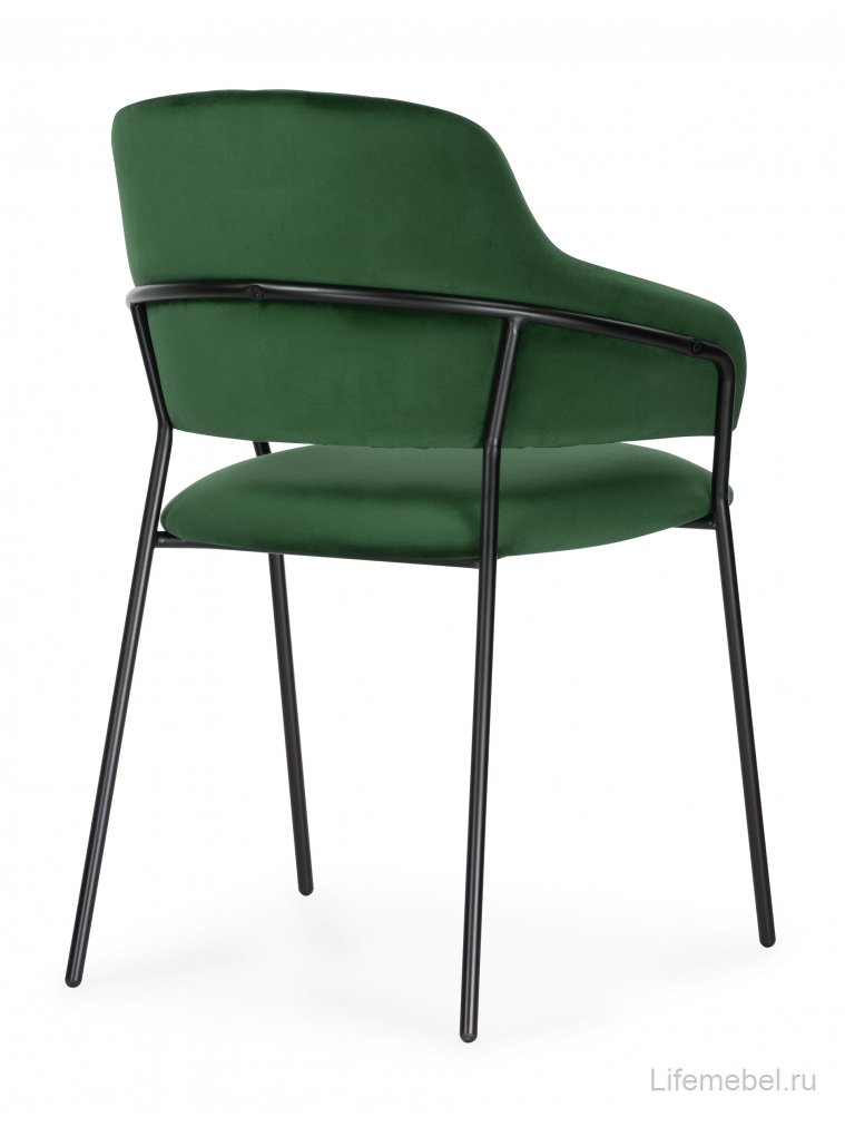 Стул на металлокаркасе Инклес темно-зеленый / черный глянец