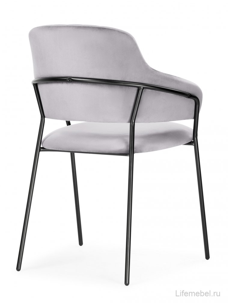 Стул на металлокаркасе Инклес серый / черный глянец