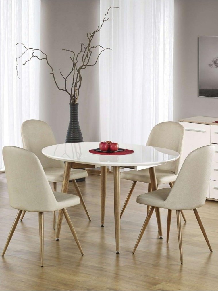 Стул на металлокаркасе K214 кремовый / дуб медовый