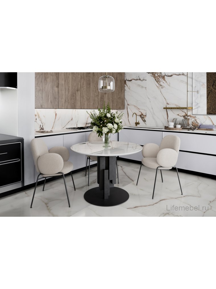 Стул на металлокаркасе Kalipso white / black