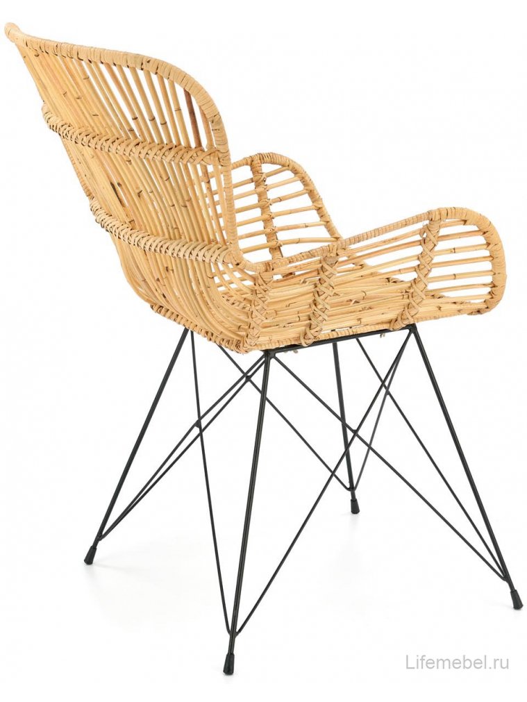 Стул на металлокаркасе K335 ротанг натуральный / черный