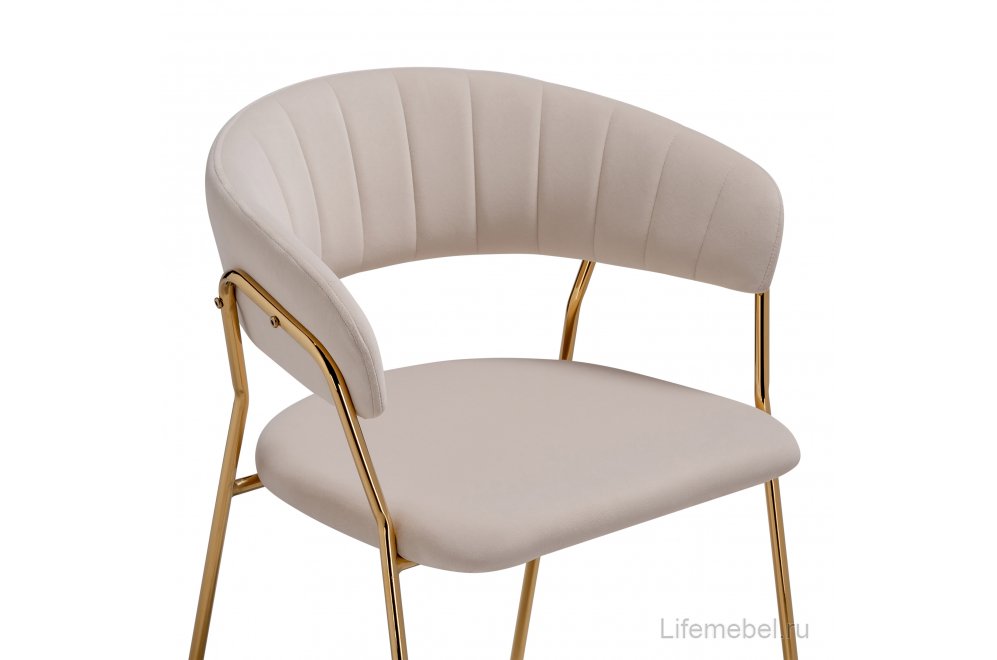 Стул на металлокаркасе Kamelia 1 beige / gold