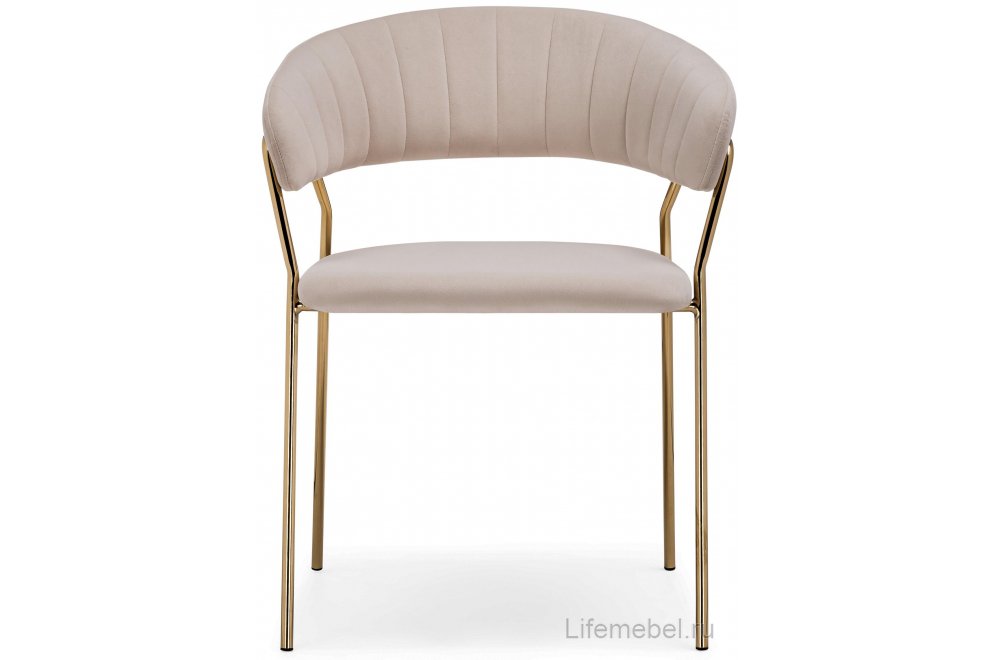 Стул на металлокаркасе Kamelia 1 beige / gold