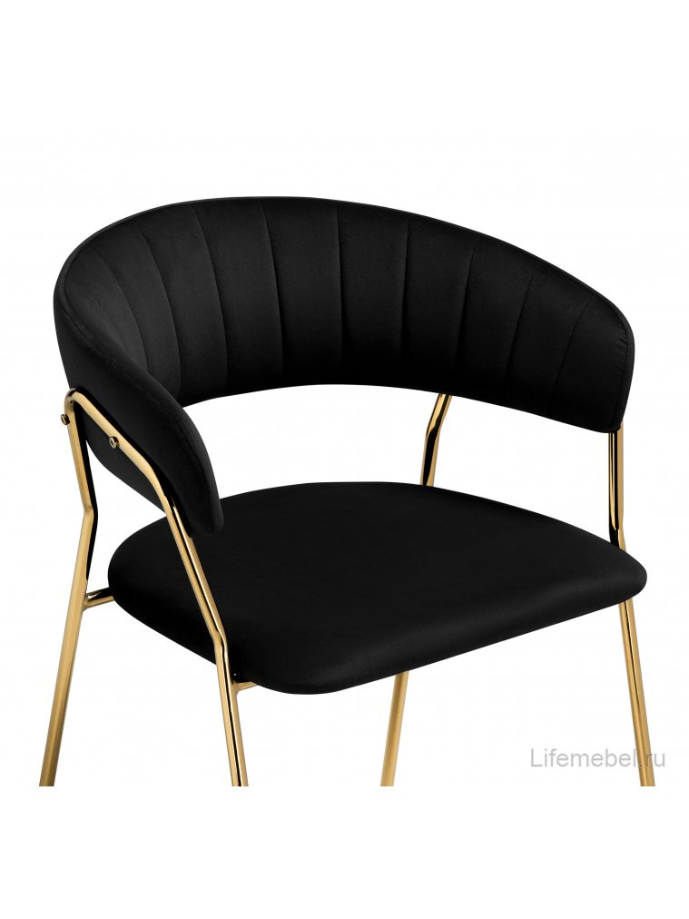 Стул на металлокаркасе Kamelia 1 black / gold
