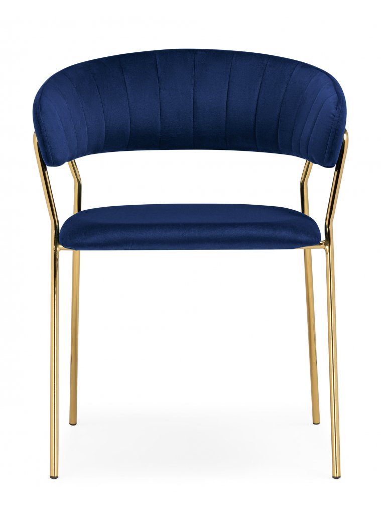 Стул на металлокаркасе Kamelia 1 dark blue / gold