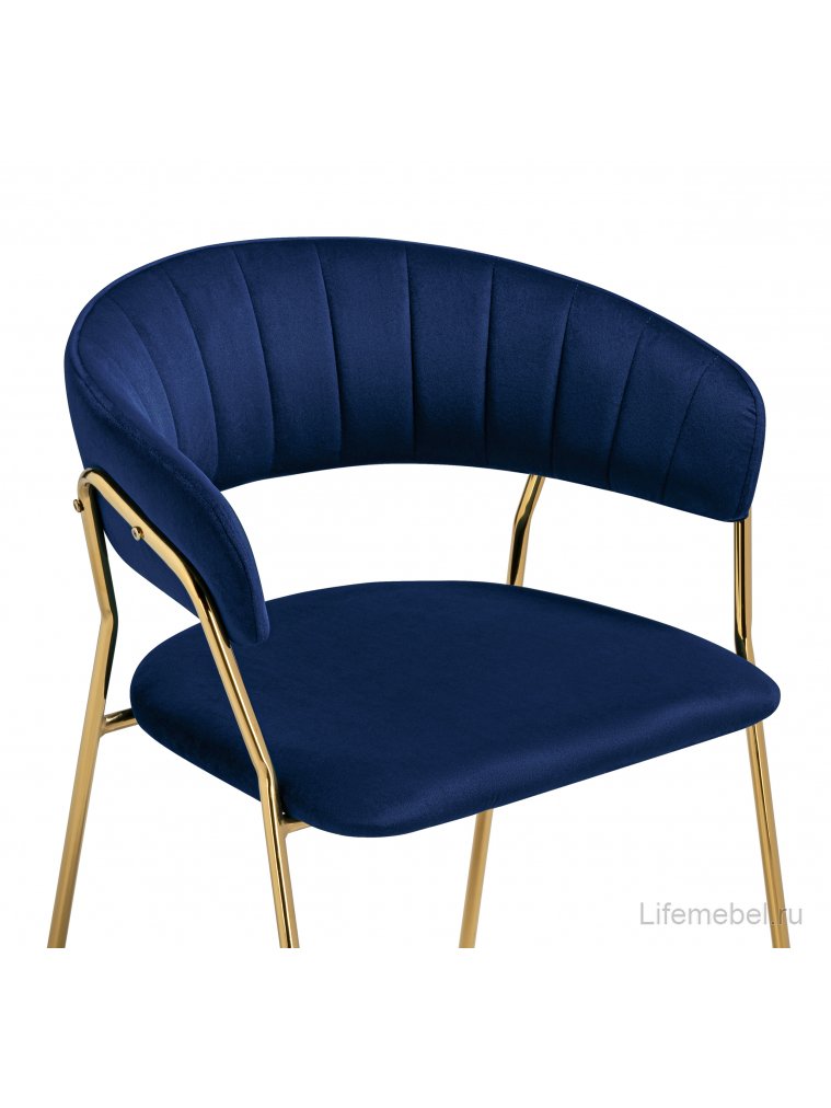 Стул на металлокаркасе Kamelia 1 dark blue / gold