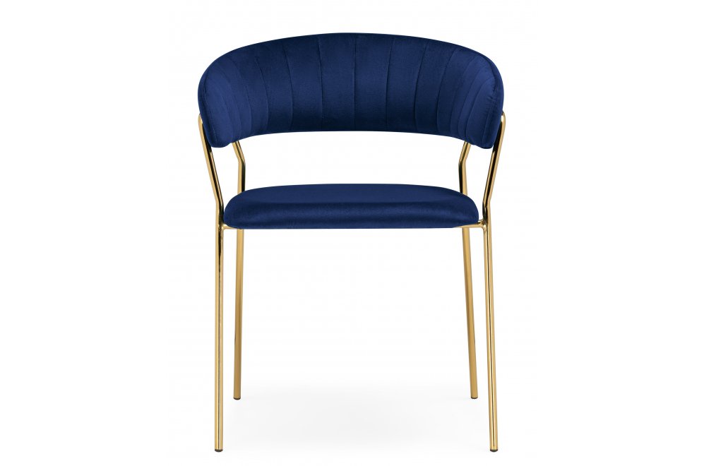 Стул на металлокаркасе Kamelia 1 dark blue / gold