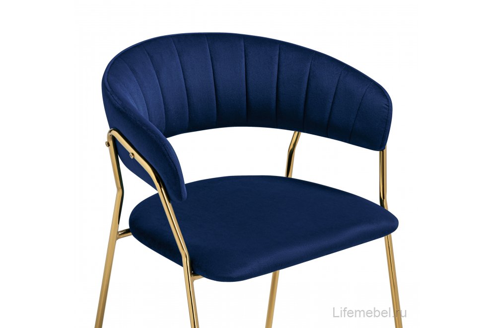 Стул на металлокаркасе Kamelia 1 dark blue / gold