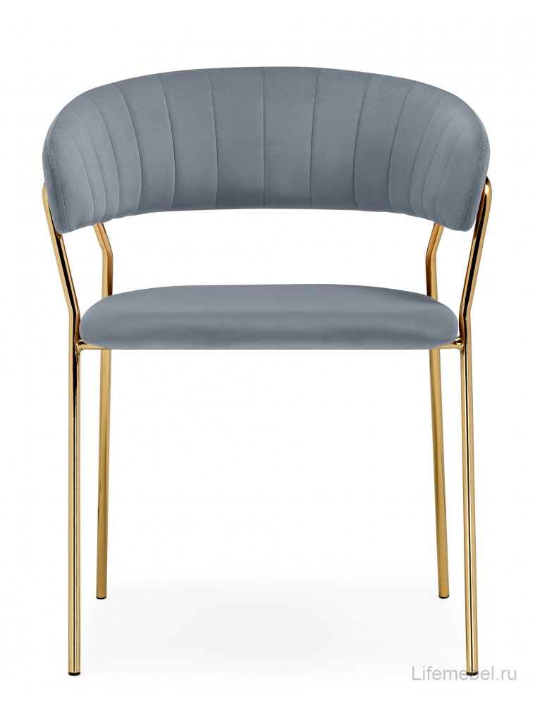 Стул на металлокаркасе Kamelia 1 gray / gold