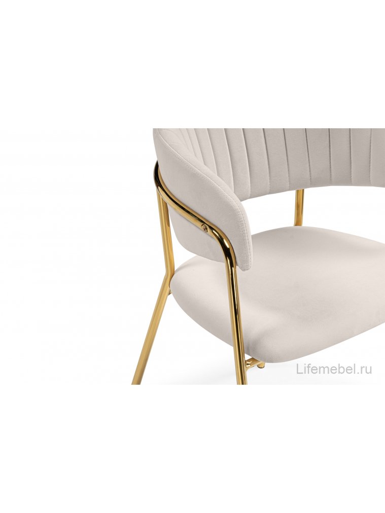 Стул на металлокаркасе Kamelia бежевый / золотой