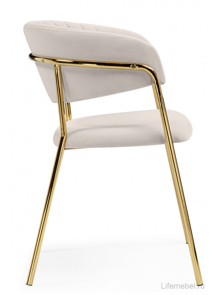 Стул на металлокаркасе Kamelia бежевый / золотой