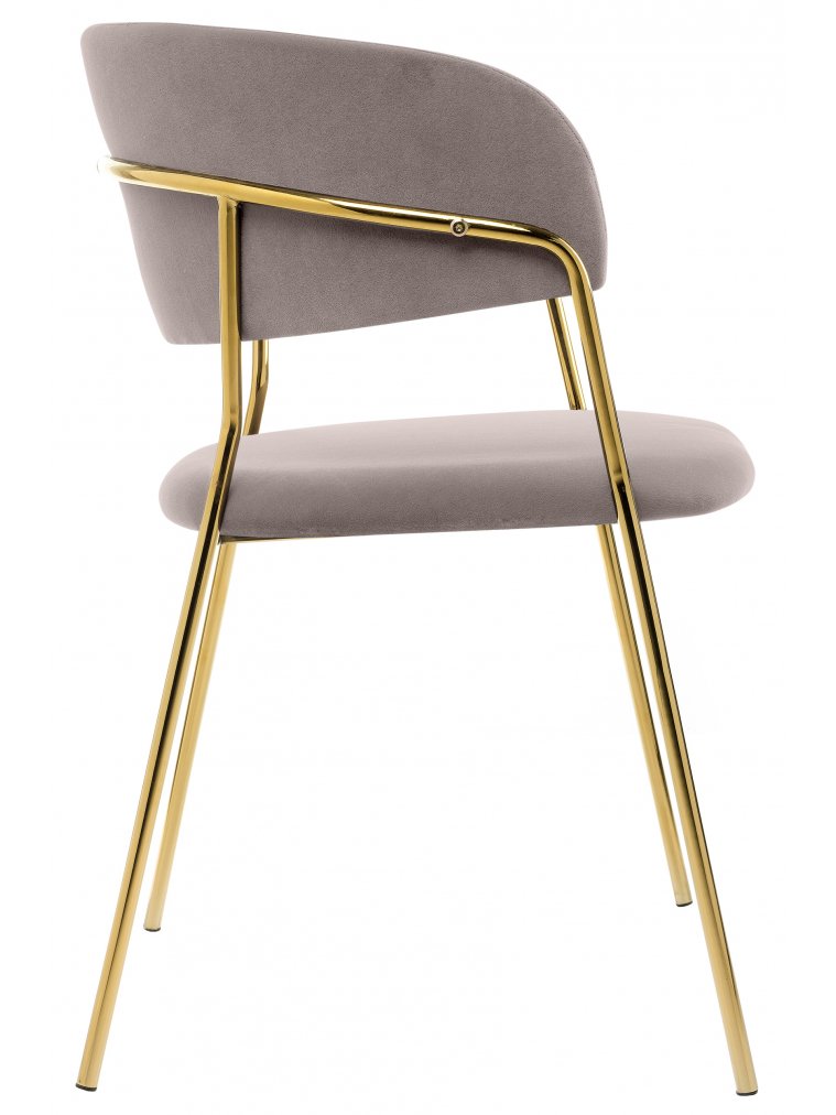 Стул на металлокаркасе Kamelia светло-фиолетовый / золотой