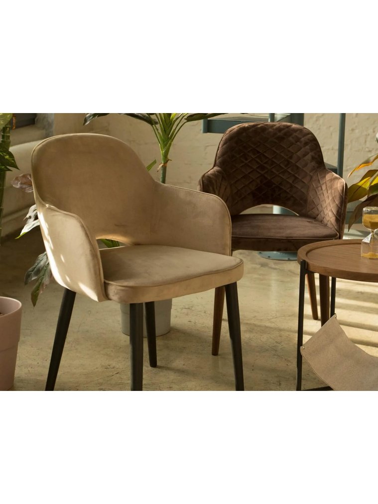 Стул на металлокаркасе Хторшо диамант коричневый / дерево