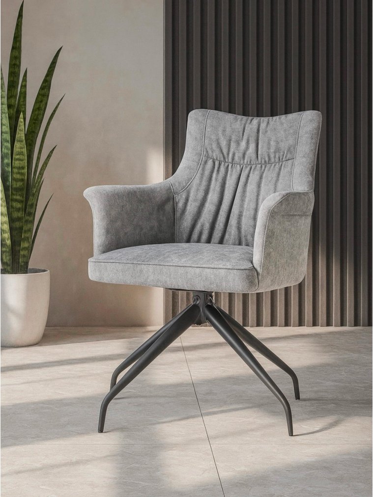Стул на металлокаркасе Kaser 360 крутящийся grey / black