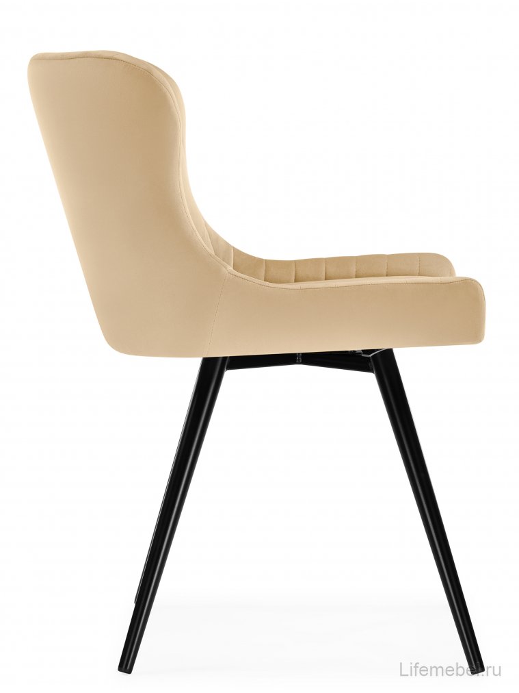 Кресло Хабри крутящееся бежевый / черный глянец