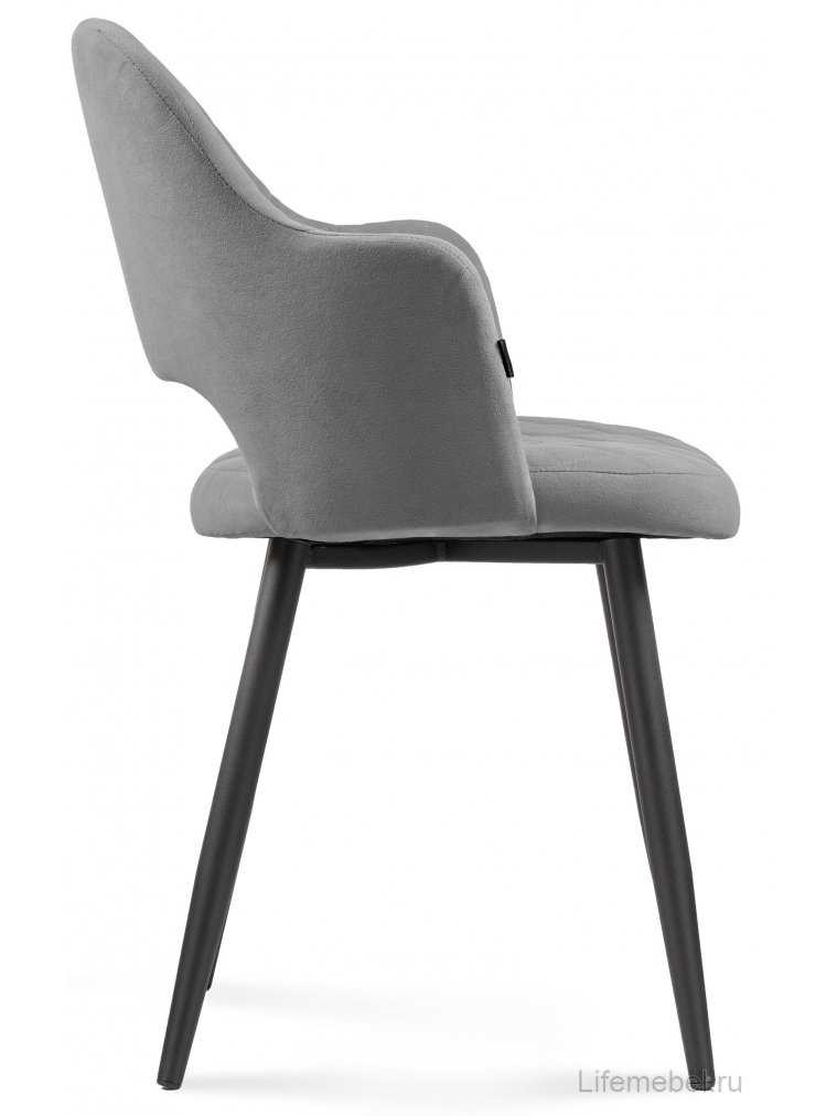 Стул на металлокаркасе Гутрид ромбы спереди черный / серый