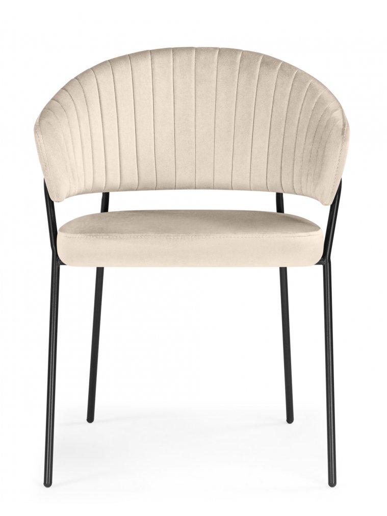 Стул на металлокаркасе Лео светло-бежевый (H-05) / черный