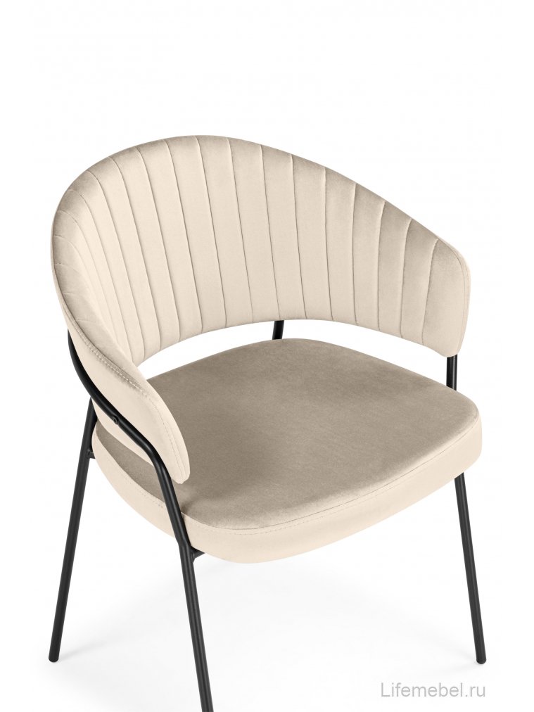 Стул на металлокаркасе Лео светло-бежевый (H-05) / черный
