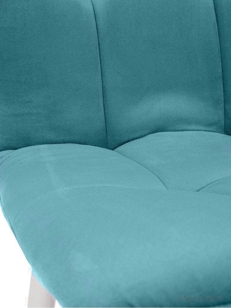 Стул на металлокаркасе Леон классика / аквамарин / белые ножки