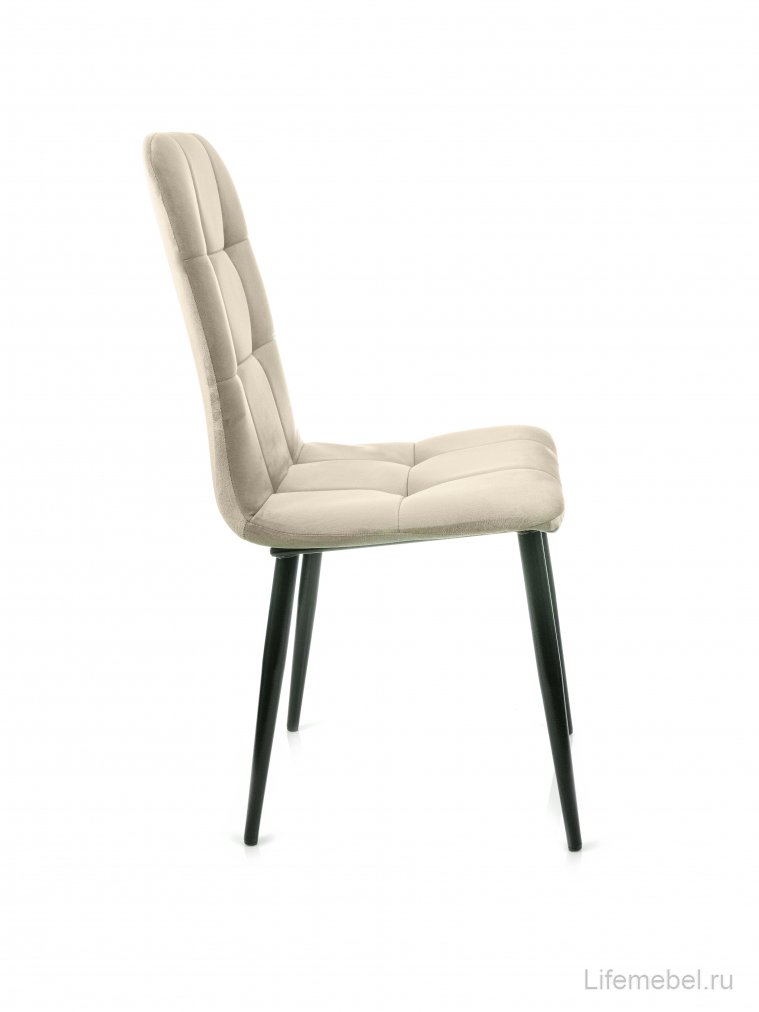 Стул на металлокаркасе Леон классика / бежевый / чёрные ножки