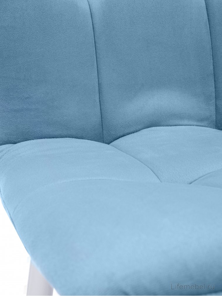 Стул на металлокаркасе Леон классика / небесно-серый / белые ножки